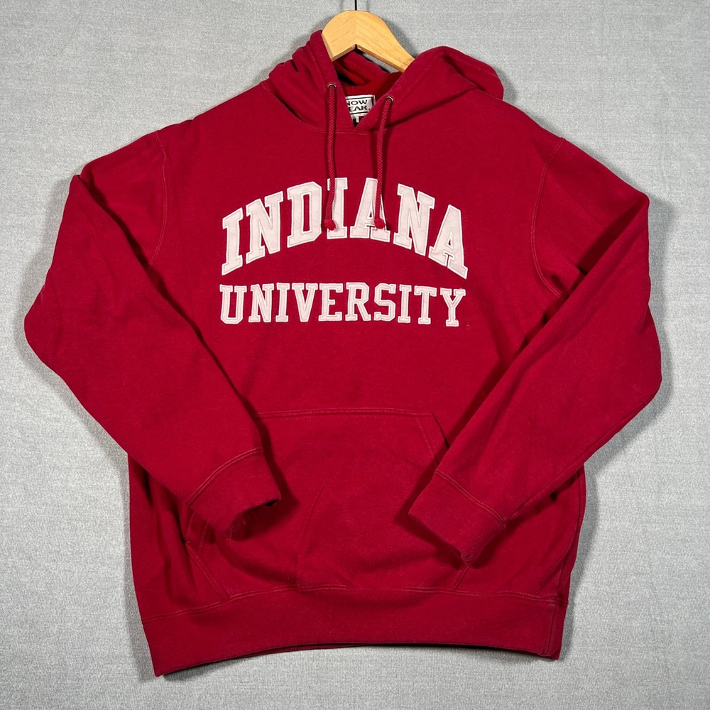 Know Wear Indiana University Graphic Hoodie Mens Size M Red Cotton Blend